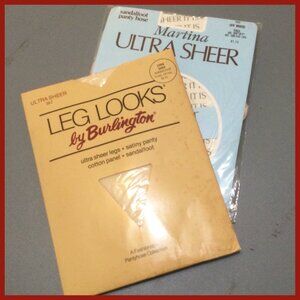 2pr Vtg Sheer Pantyhose, sz Tall
